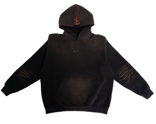 "MEMBERS ONLY" DISTRESSED HOODIE