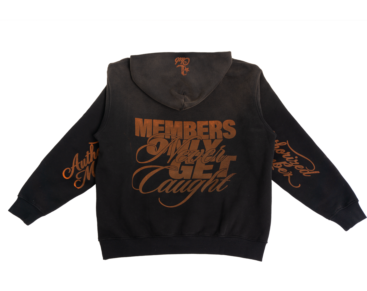 "MEMBERS ONLY" DISTRESSED HOODIE