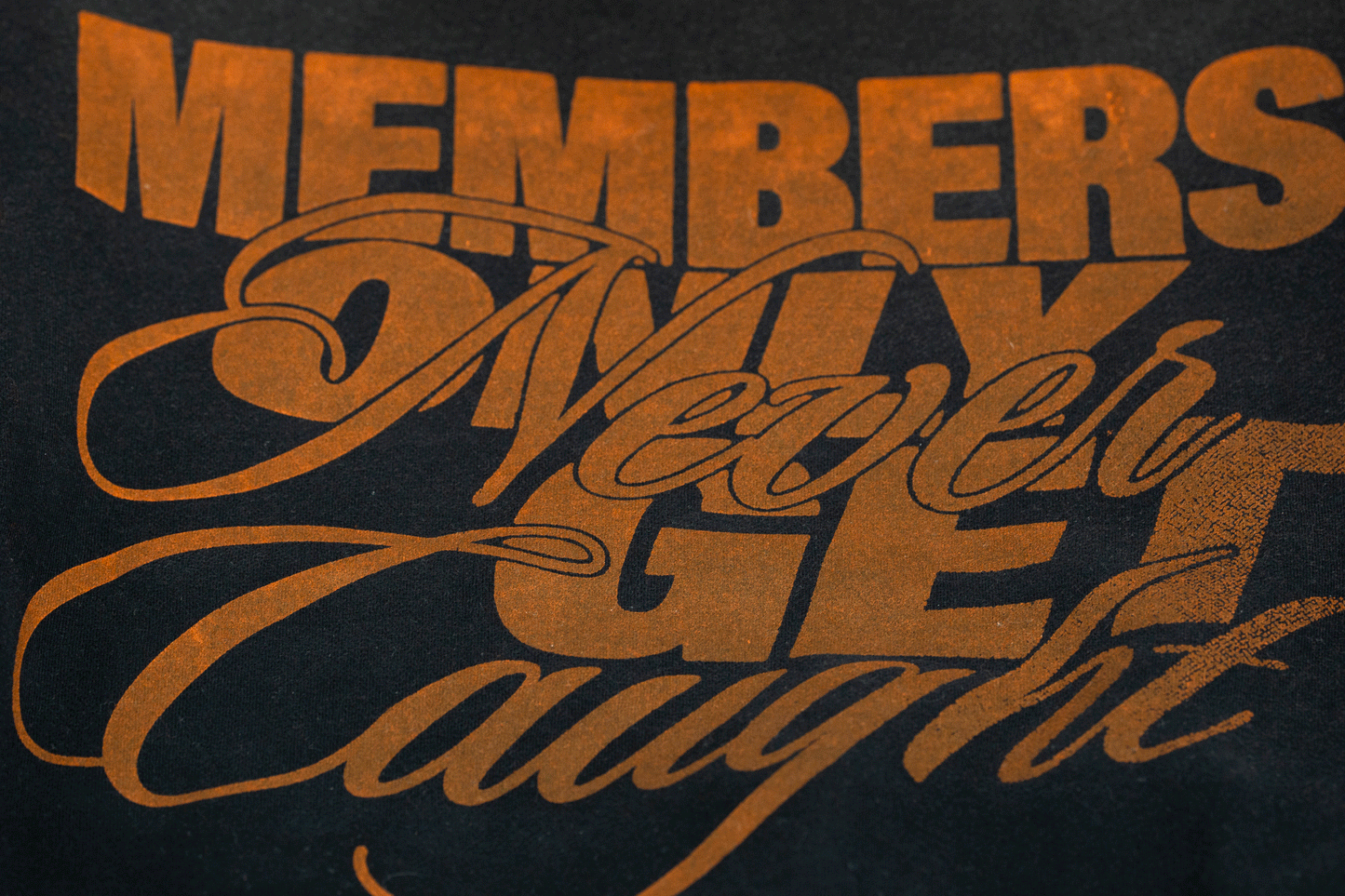 "MEMBERS ONLY" DISTRESSED HOODIE