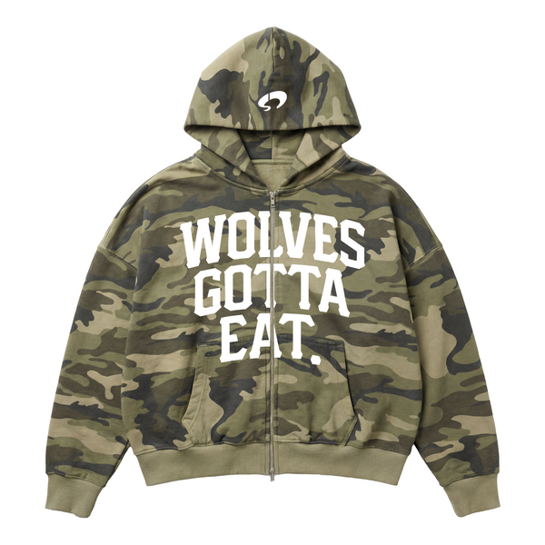'Wolves Gotta Eat' Zip Hooded